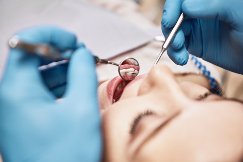 patient during dental checkup