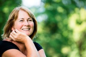 older woman smiling